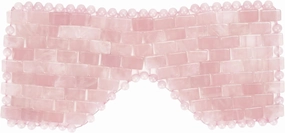 Natural Crystal Eye Mask, Rose Quartz Eye Mask for Alleviate Puffiness Massage Relax Wrinkles Relieve Migraine Meditation Beauty (Pink)