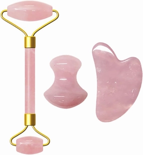 Natural Gouache Scraper Jade Roller Rose Quartz Massage Roller Gouache Scraper Pink Crystal Facial Scraper Jade Facial Roller,Type F