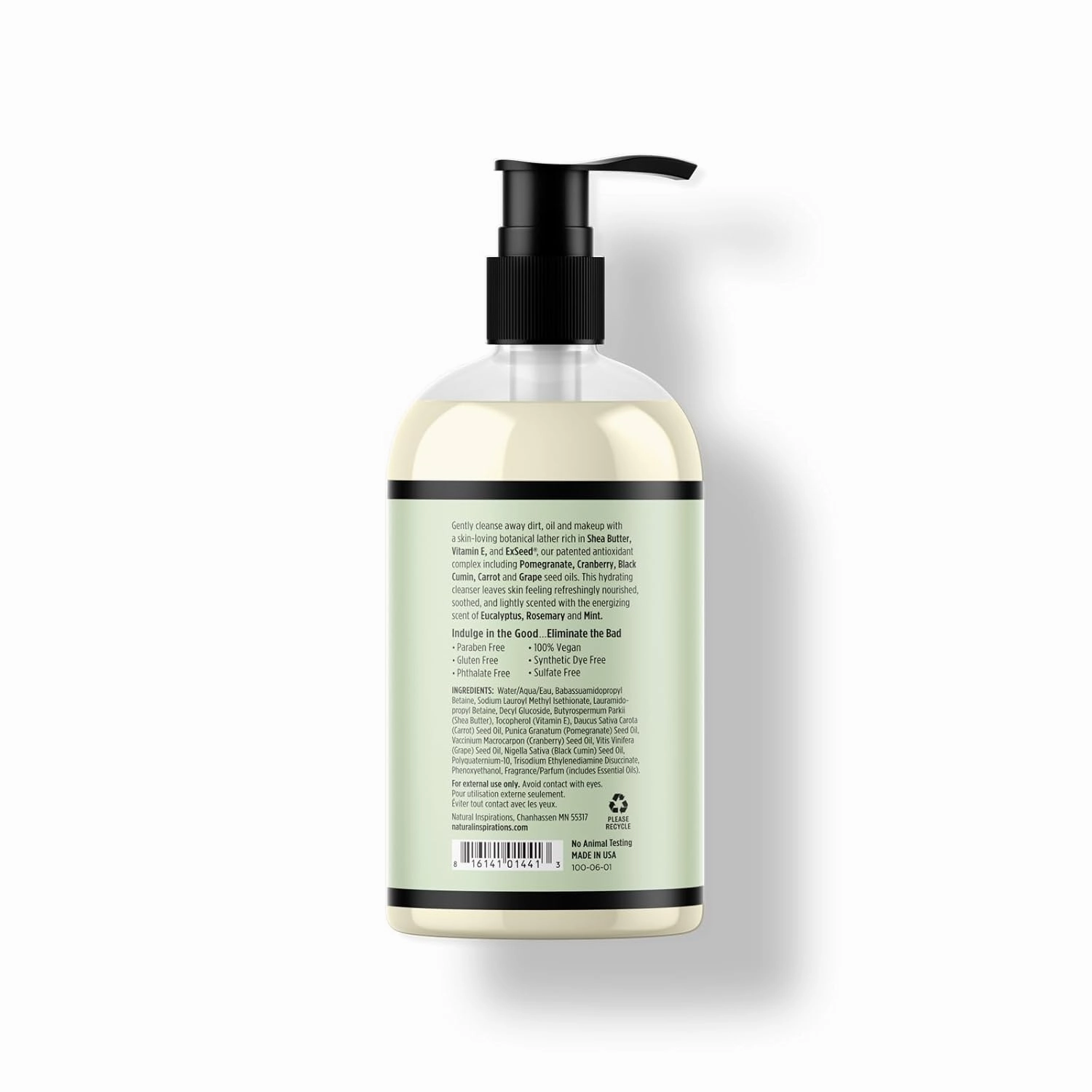 Natural Inspirations Eucalyptus Rosemary Mint Moisturizing Hand   Face Wash 12oz