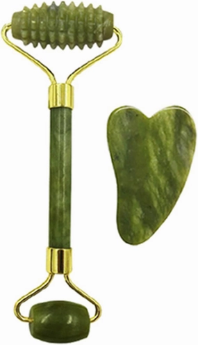 Natural Jade Roller For Face Roller Guasha Massage Facial Massager Eye Sleeping Mask Set,type 9