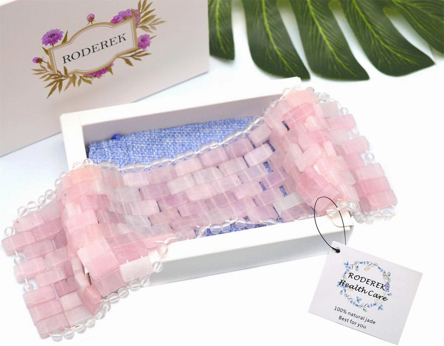 Natural Jade Sleep Mask & Blindfold,Natural Jade Eye Mask,Anti-Aging Hot or Cold Therapy Eye Mask Which is Soothing Cooling Detoxifying (Rose Quartz)
