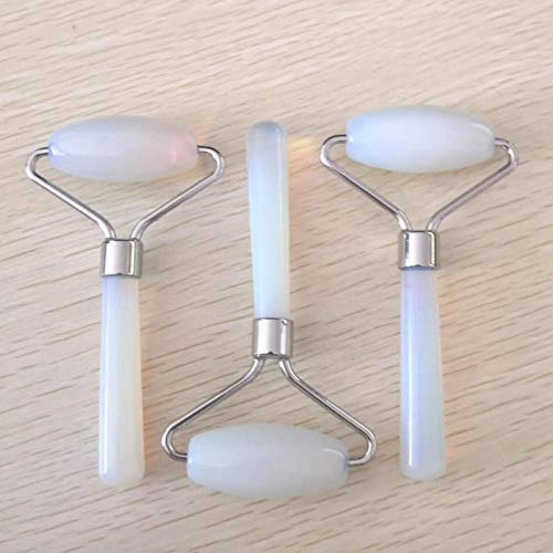 Natural Opal Crystal Jade Roller Gua sha Facial Eyes Neck small Massage Tool #30