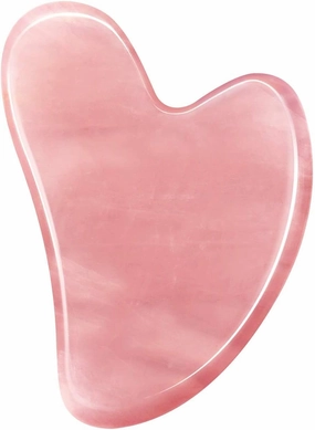 Natural Pink Rose Quartz Stone Guasha Board for SPA Acupuncture Therapy Trigger Point Treatment,Jade Stone for Face to Lift, Decrease Puffiness and Tighten