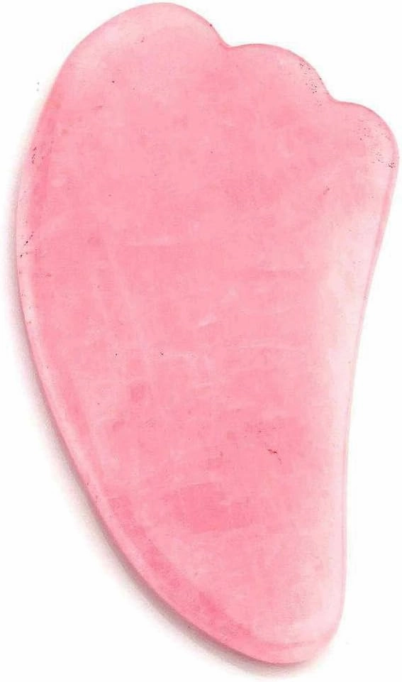 Natural Pink Rose Quartz Stone Guasha Board for SPA Acupuncture Therapy Trigger Point Treatment,Jade Stone for Face to Lift, Decrease Puffiness and Tighten