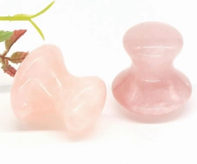 Natural Rose Quartz Crystal Mushroom Facial Massage Reiki Healing Energy Stone Gua Sha Skin Care Face Massager SPA Lifting Tools,Rose Quartz