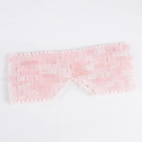 Natural Rose Quartz Face Jade Mask Tool Pink Crystal Jade Eye Mask Gouache Stone Facial Crystal Massager,Eye Mask No Box