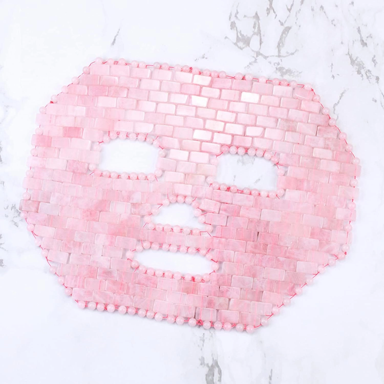 Natural Rose Quartz Face Jade Mask Tool Pink Crystal Jade Eye Mask Gouache Stone Facial Crystal Massager,Face Mask No Box
