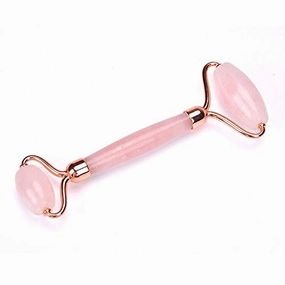 Natural Rose Quartz Jade Stone Roller Guasha Facial Eyes Neck Massage Tool #61