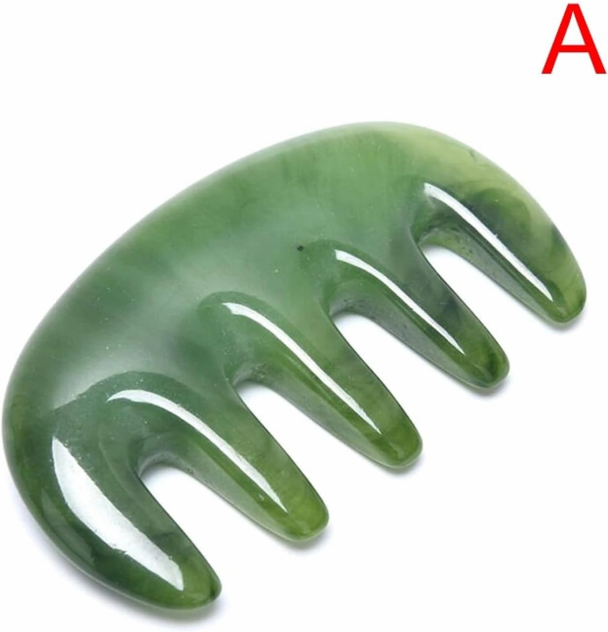 Natural Rose Quartz Jade Y-Shaped Fork Massage Plate Nose Massage Face Lifting Stone Scraping Facial,A