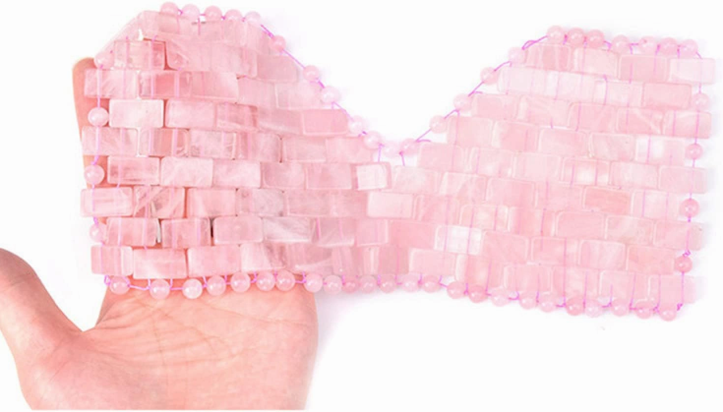 Natural Rose Quartz Sleep Jade Face Mask Massager Crystal Relaxation Facial Jade Roller Eye Mask Massage Tools,Type 4 with Box