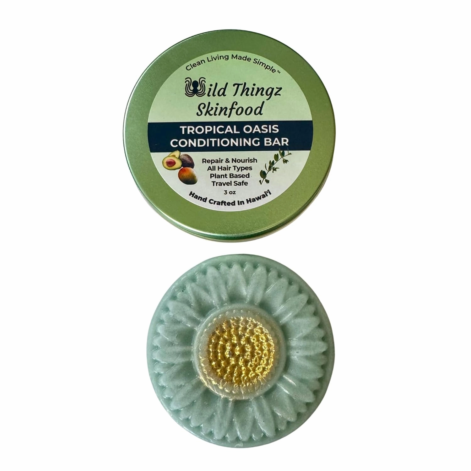 Natural Solid Conditioner Bar, Organic, Sulfate free, Nourishing, Revitalized for Balanced to Dry & Damaged Hair Vegan, Eco-Friendly, Plastic-Free, Cruelty-Free, 3 oz (Pack of 1)