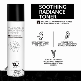 Natural Soothing Radiance Facial Toner| Alcohol Free with Rose Water and Aloe Vera | Organic Anti Aging Ingredients for Sensitive Skin, Combination, Acne, and Oily Skin | Skin Toner 4.9 Oz /140 ml
