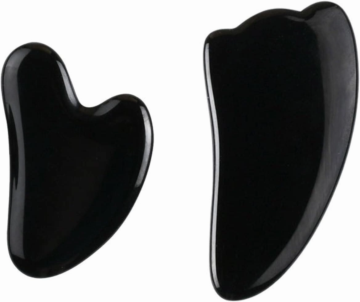 Natural Stone Guasha Massage Gouache Scraper For Face Jade Roller Massager Set Black Obsidian Gua Sha Board Facial Tool,type 7