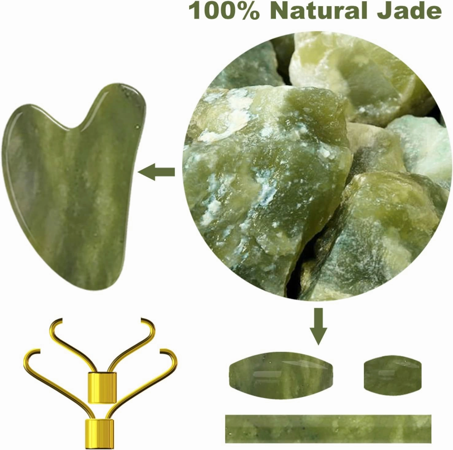 Natural Stone Jade Eye Mask Face Massage Roller Guasha Board Eye Mask Gouache Scraper Facial Massager Jade Roller,Jade Eye Mask