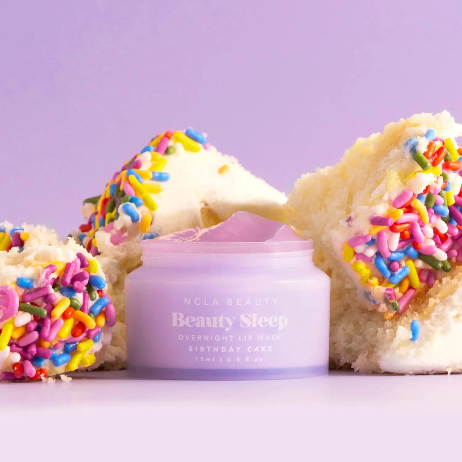 NCLA - Beauty Sleep Overnight Lip Mask | Vegan, Cruelty-Free, Clean Skincare (Birthday Cake)