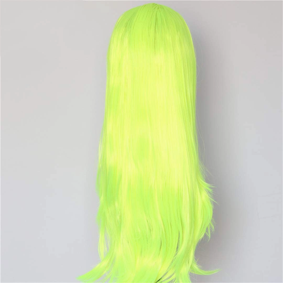 Neon Yellow Color Natural Wave Heat Resistant Hair Queen Makeup Women Present Wedding Party Synthetic Lace Front Wigs 22inches
