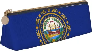 New Hampshire state flag Print Simple Pencil Case Triangle Pouch for Pens Makeup Art Supplies Daily Essentials
