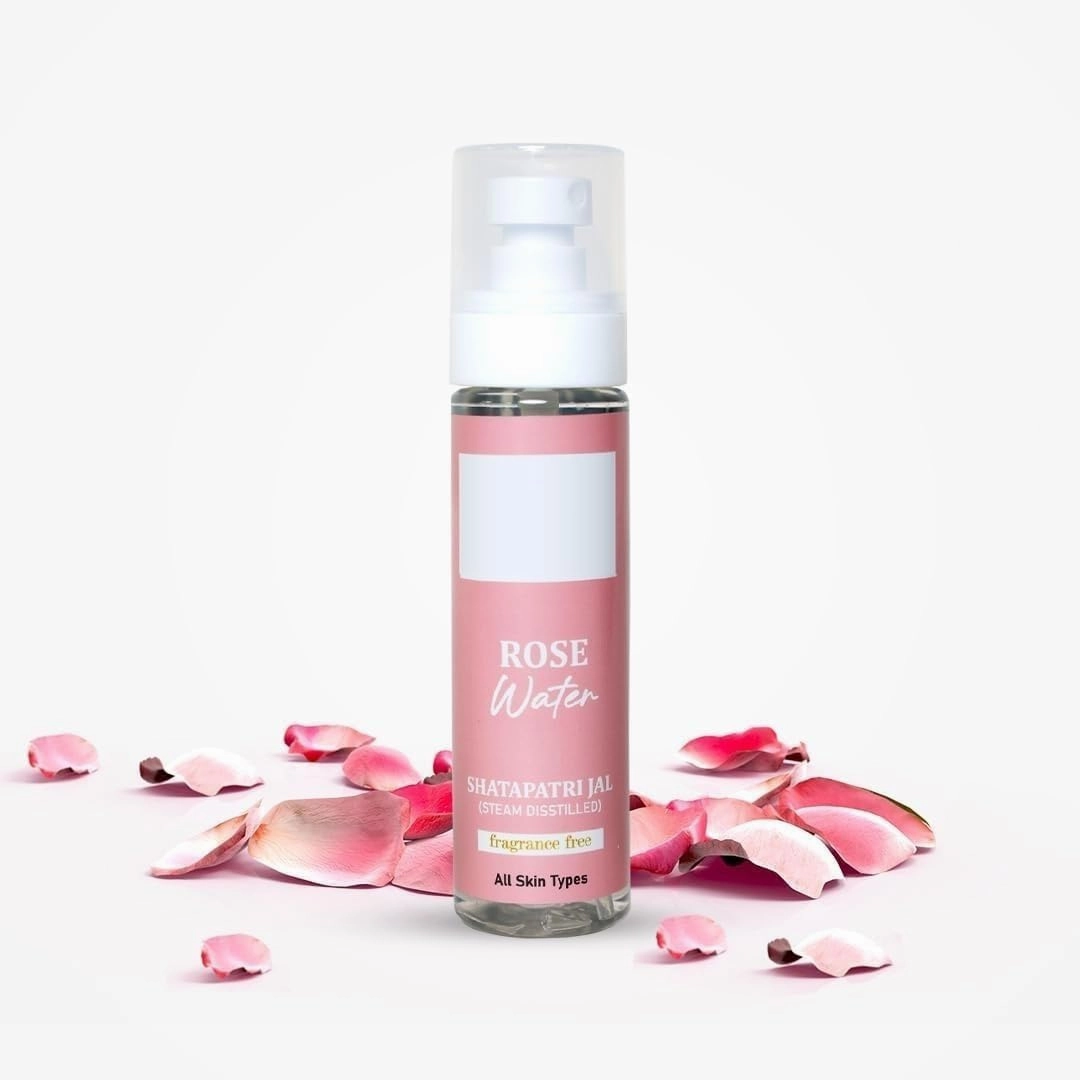 New Rose Water Face Mist for Hydrated Skin | Shatapatri Jal for Glowing Skin | Steam Distilled | Toner | Tighten Open Pores | for Skin and Hair - 100 ML (100 ml)