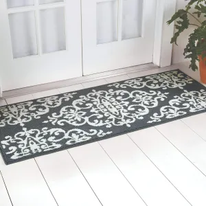 Nicole Miller Rosewood Imelda Accent Rug, 23.6"x59", Dark Gray