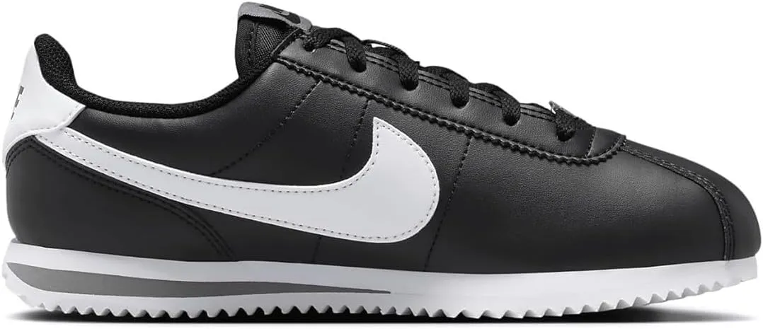Nike Cortez Big Kids' Shoes (DM0950-001, Black/Cool Grey/White) Size 7