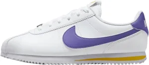 Nike Cortez Big Kids' Shoes (DM0950-105, White/Varsity Maize/Varsity Purple) Size 7