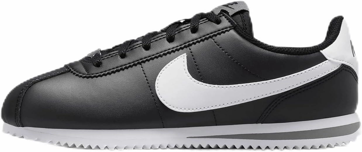 Nike Cortez Big Kids' Shoes (DM0950-001, Black/Cool Grey/White) Size 1