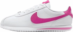 Nike Cortez Big Kids' Shoes (DM0950-104, White/Laser Fuchsia) Size 2