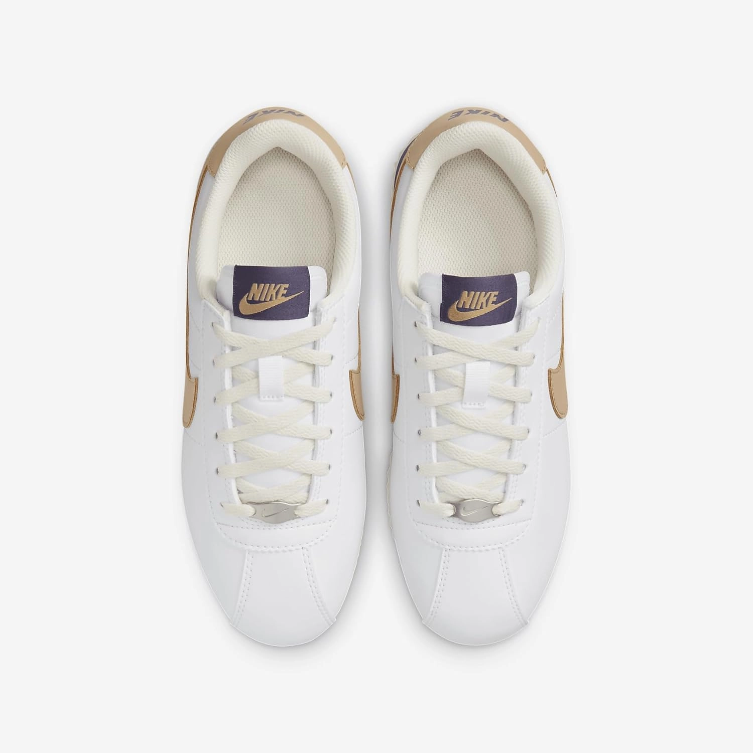 Nike Cortez Big Kids' Shoes (DM0950-110, White/Dark Raisin/Pale Ivory/Hemp)