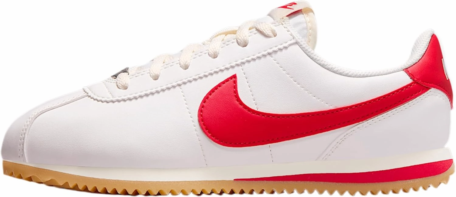 Nike Cortez Big Kids' Shoes (DM0950-113, Sail/Gum Yellow/University Red)