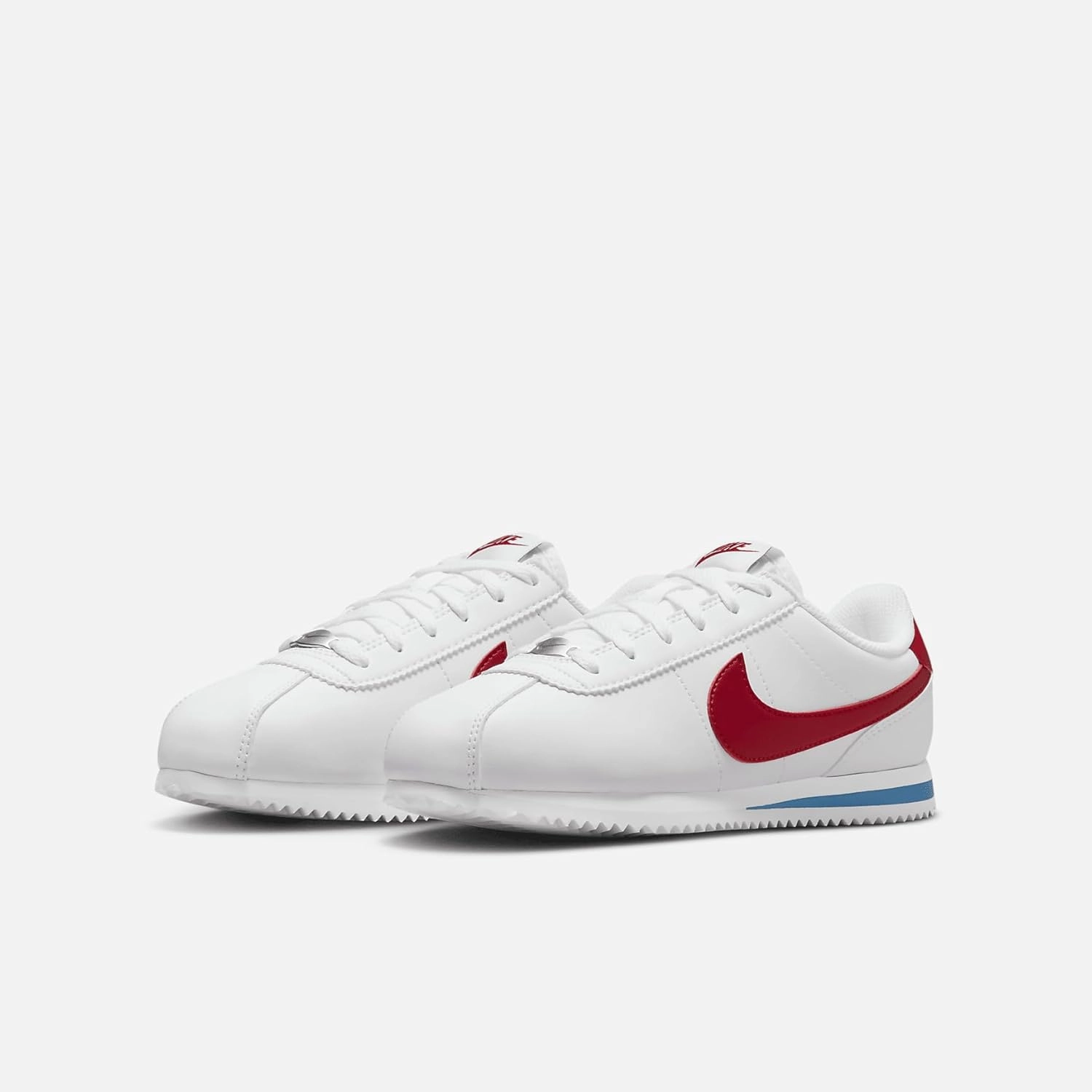 Nike Cortez Big Kids' Shoes (DM0950-115, White/Varsity Blue/Varsity Red)