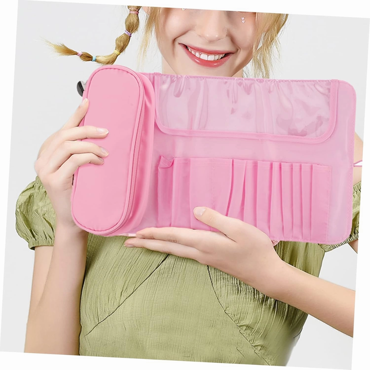 NOLITOY 2pcs Cosmetics Bag Makeup Sponge Case Large Makeup Case Cosmetic Storage Organizer