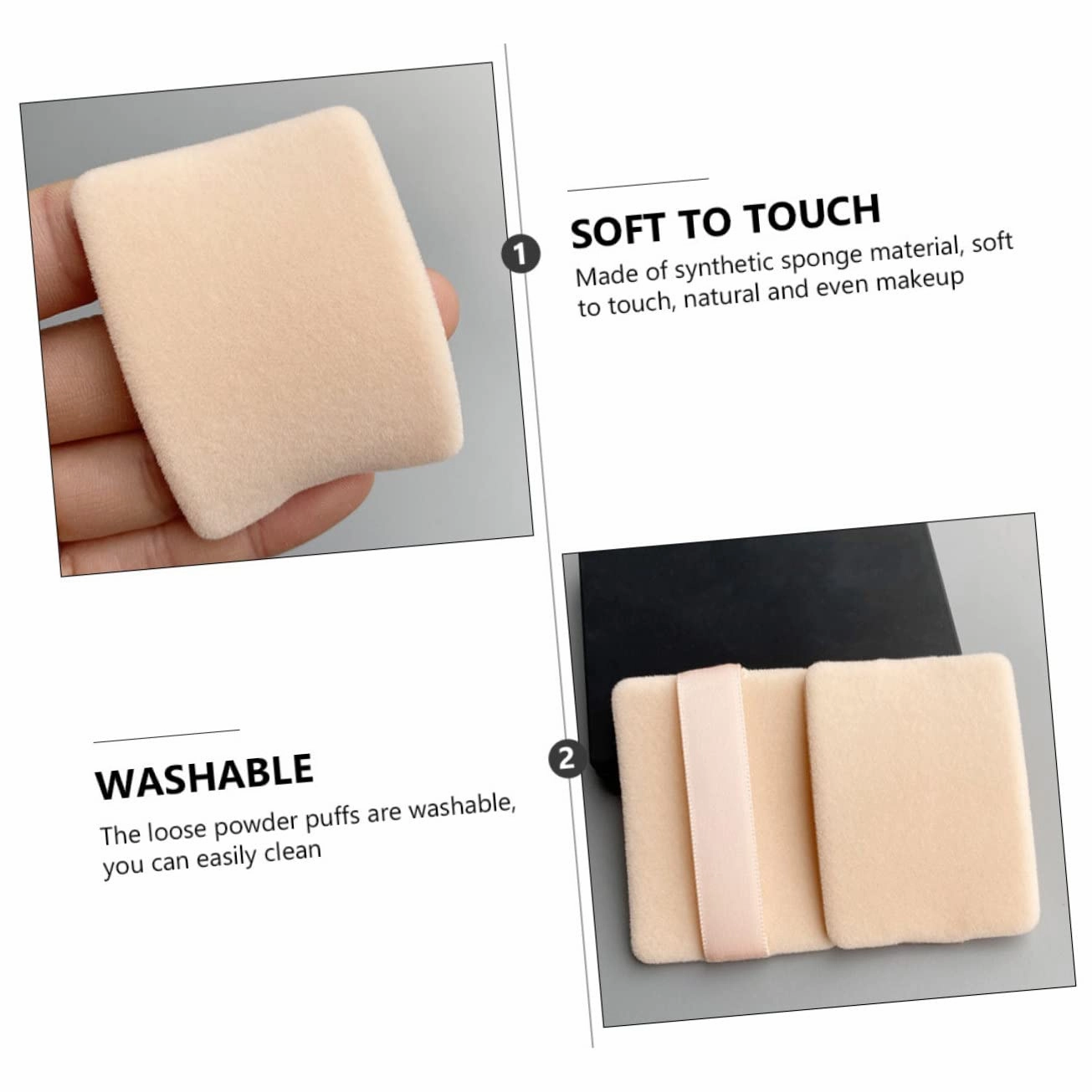 NOLITOY 30pcs Fluffy Powder Puff for Loose and Mineral Makeup Soft Synthetic Sponge Applicator with Strap for Even Application for Powder