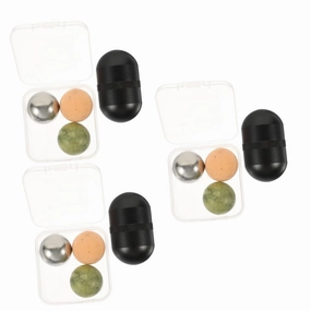 NOLITOY 3sets Jade Facial Detachable Cooling Roller for Face Eyes Neck Jade Material Relieves Skin Tension Reduces Puffiness Dark Circles Skincare Tool