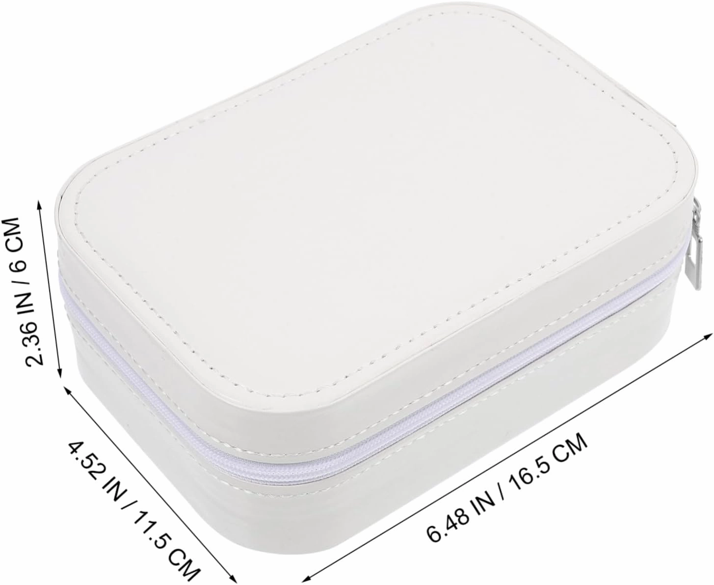 NOLITOY 4pcs Cosmetic Storage Box Makeup Case Travel Makeup Mirror Small Makeup Organizer Vanity Mirror Portable Makeup Organizer Travel Makeup Organizer Artificial Leather White