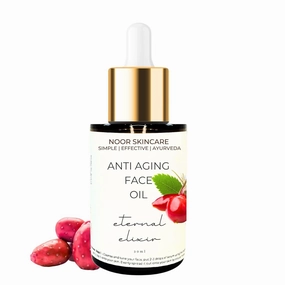 Noor Skincare Face Oil for Glowing Skin & Gua Sha Massage, 100% Natural with Rosehip, Jojoba, Argan & Vitamin E, Anti Aging Night Serum for Skin Tightening & Fine Lines