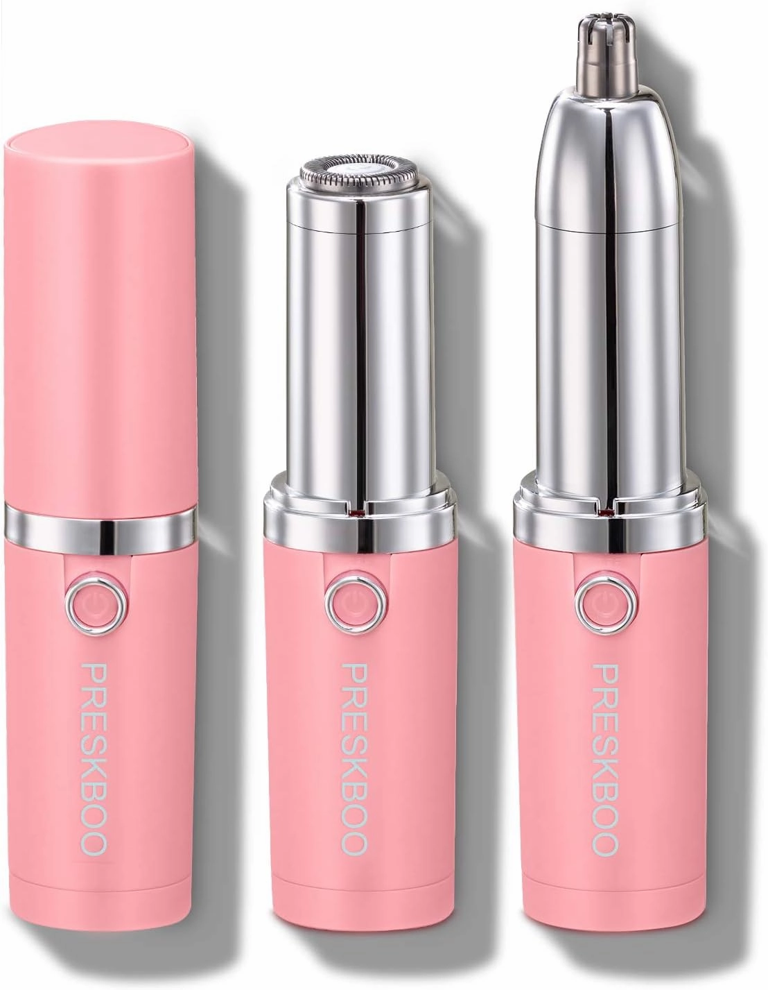 Nose Hair Trimmer for Women and Men,2 in 1 Facial Hair Remover,Electric Face Shaver Razor for Nose Ear Eyebrow Peach Fuzz Lips Chin,DermaplaningTool,Facial Hair Removal,rose/po8u