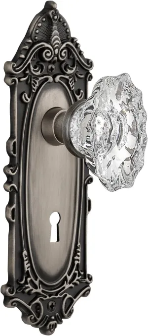 Nostalgic Warehouse Victorian Plate with Keyhole Chateau Knob, Double Dummy, Antique Pewter