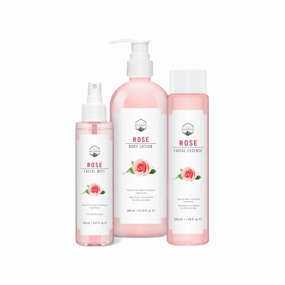 NTRT Rose Special Set Rose Facial Essence : 220ml , Rose Facial Mist : 150ml , Rose Body Lotion : 300ml