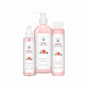 NTRT Rose Special Set Rose Facial Essence : 220ml , Rose Facial Mist : 150ml , Rose Body Lotion : 300ml