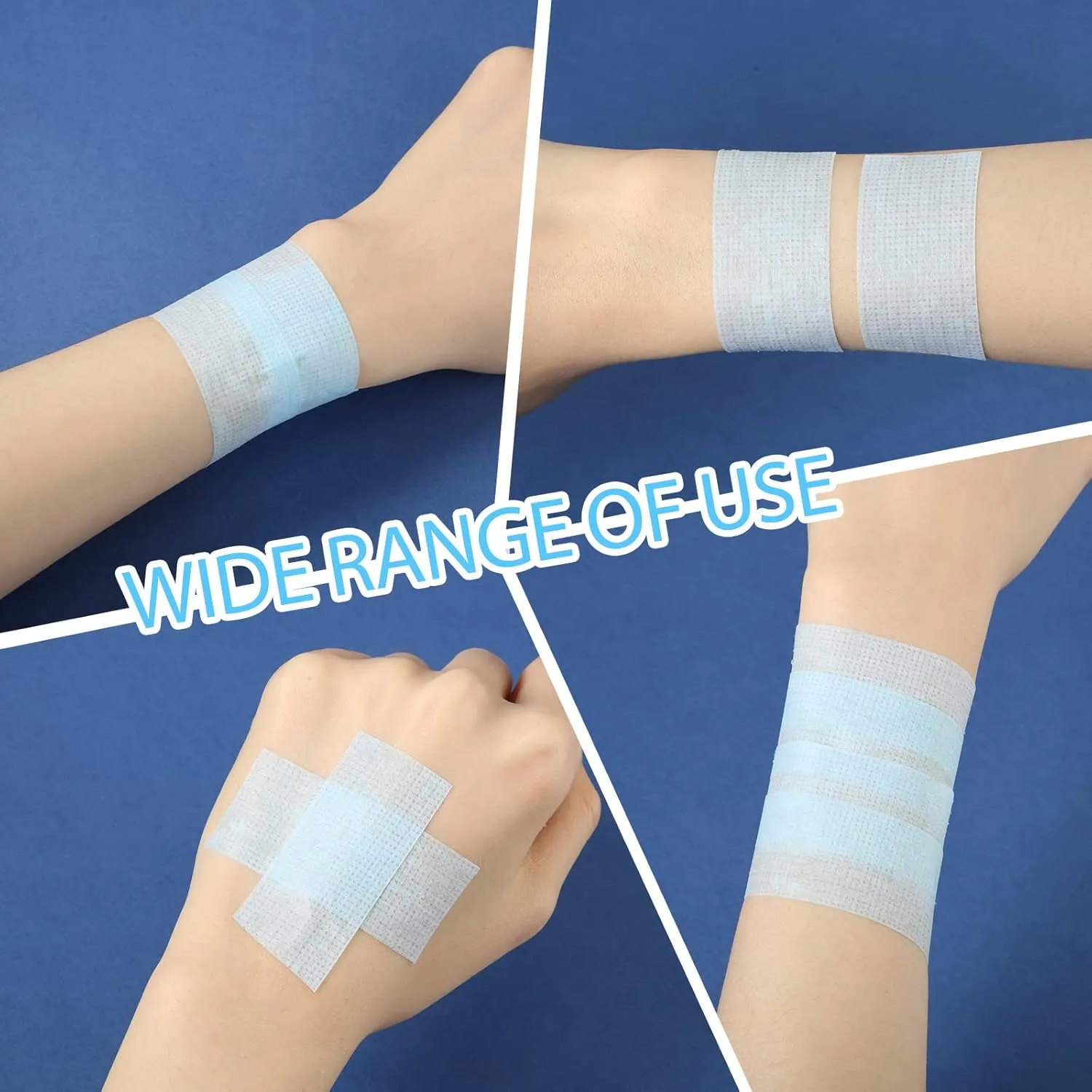 Nuanchu 12 Rolls Silicone Tape Bulk, Reusable Adhesive Silicone Tape for Lash, Easy to Remove(Blue,1 Inch x 3.9 Yards)