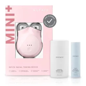 NuFACE MINI  Microcurrent Facial Device Kit - FDA Cleared Face Sculpting & Skin Tightening Device to Contour, Lift & Tone   Microcurrent Gel Activator & Silk Creme - Sandy Rose