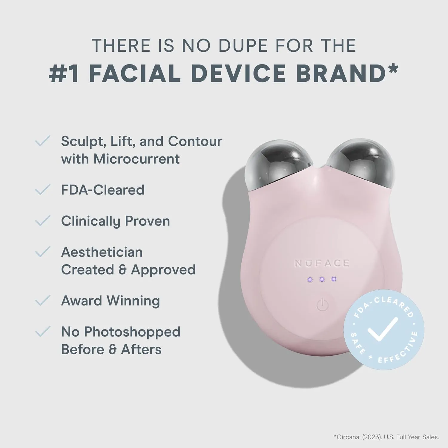 NuFACE MINI  Microcurrent Facial Device Kit - FDA Cleared Face Sculpting & Skin Tightening Device to Contour, Lift & Tone   Microcurrent Gel Activator & Silk Creme - Sandy Rose