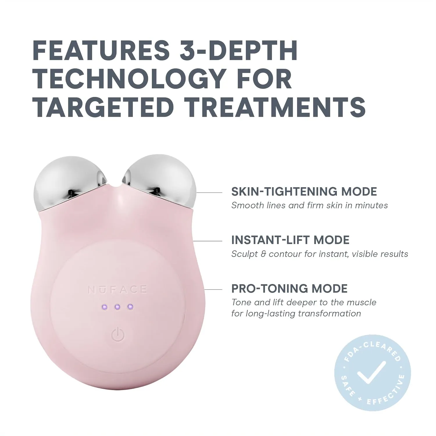 NuFACE MINI  Microcurrent Facial Device Kit - FDA Cleared Face Sculpting & Skin Tightening Device to Contour, Lift & Tone   Microcurrent Gel Activator & Silk Creme - Sandy Rose