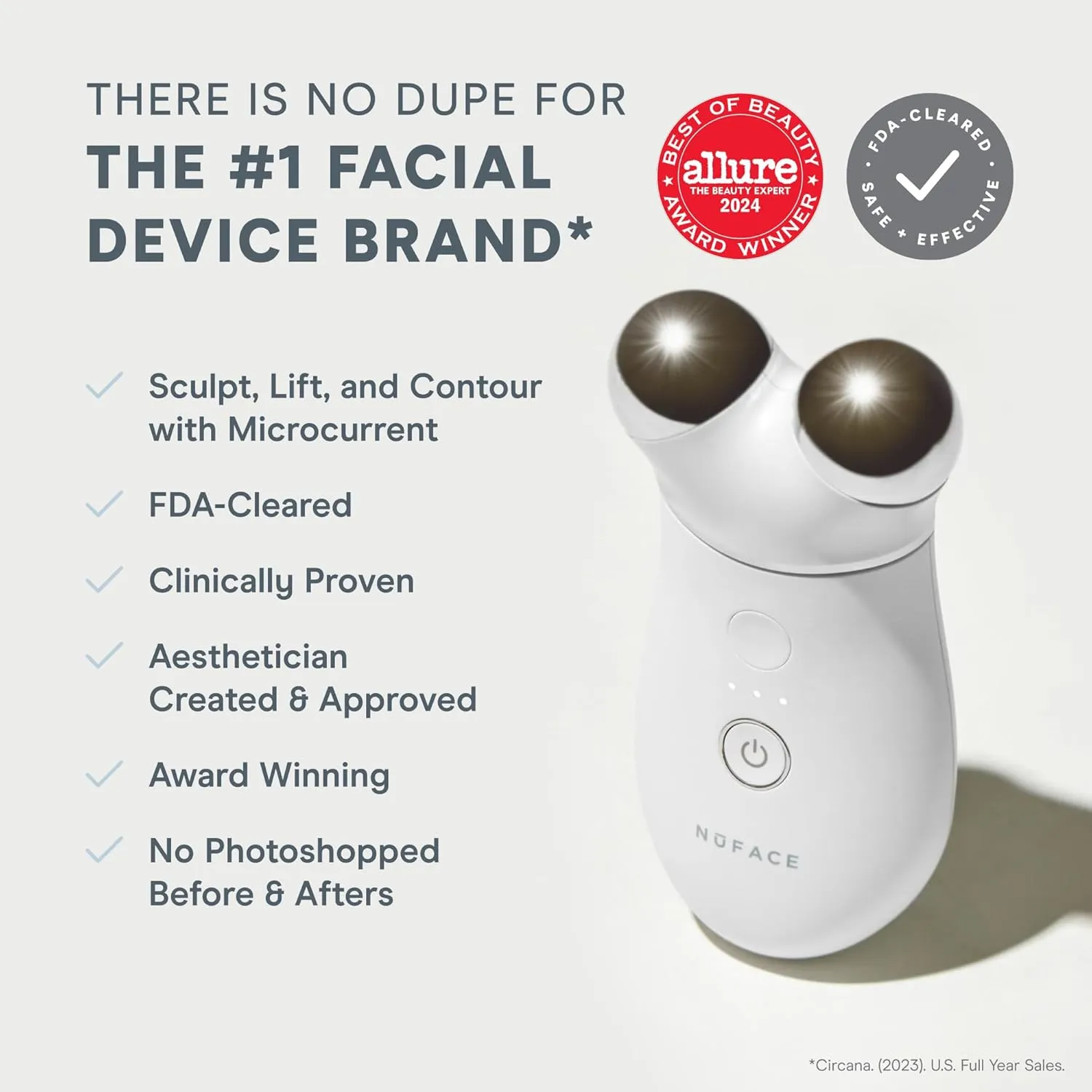 NuFACE Trinity  Microcurrent Facial Device Kit - FDA Cleared Face Sculpting & Neck Tightening Device to Contour Cheeks & Brows   Microcurrent Gel Activator & Silk Creme - Sandy Rose