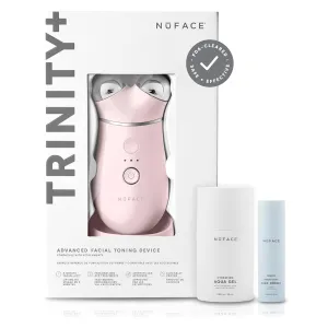 NuFACE Trinity  Microcurrent Facial Device Kit - FDA Cleared Face Sculpting & Neck Tightening Device to Contour Cheeks & Brows   Microcurrent Gel Activator & Silk Creme - Sandy Rose