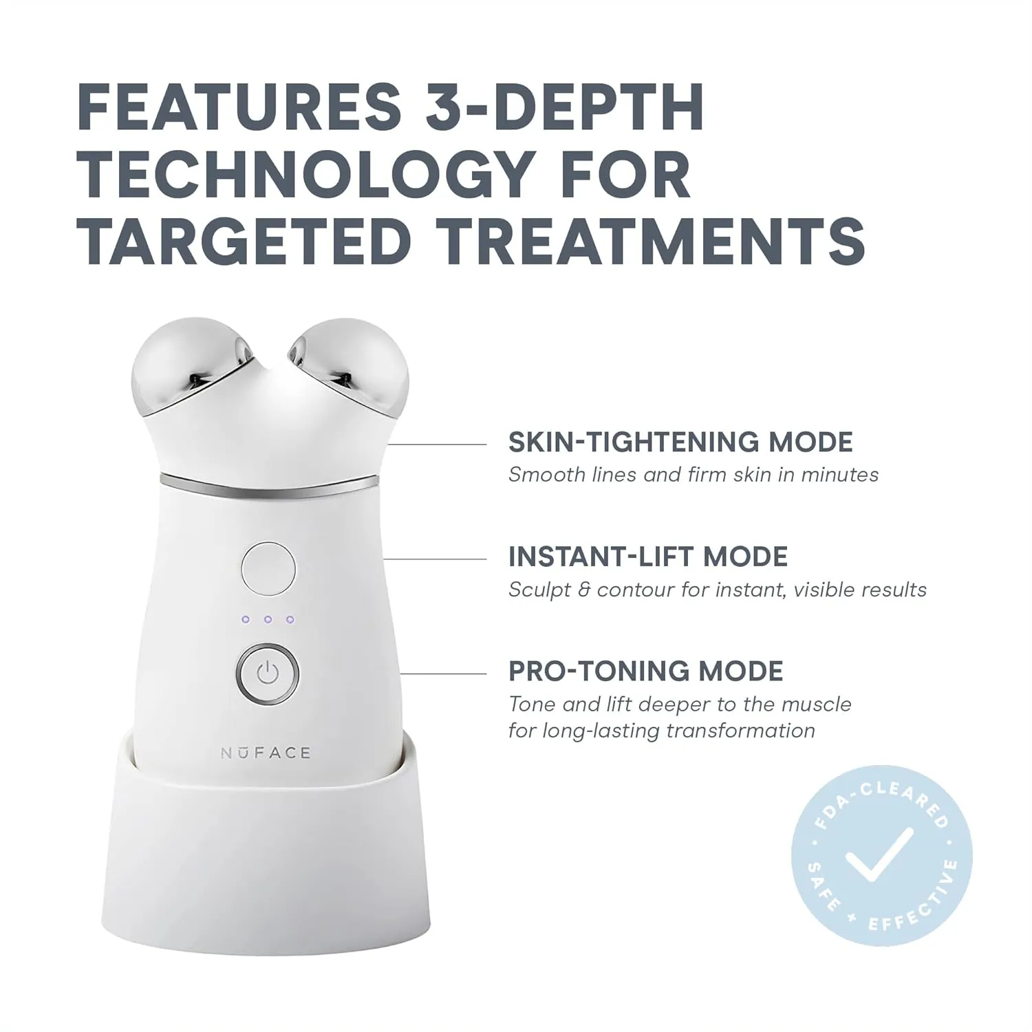 NuFACE Trinity  Microcurrent Facial Device Kit - FDA Cleared Face Sculpting & Neck Tightening Device to Contour Cheeks & Brows   Microcurrent Gel Activator & Silk Creme - Sandy Rose