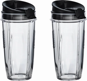 Nutri Ninja 24 oz Tritan Cups with Sip & Seal Lids. Compatible with BL480, BL490, BL640, & BL680 Auto IQ Series Blenders (Pack of 2)