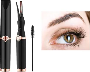 Nuvaia Lash Curler,Heated Eyelash Curlers Mini Portable Electric Eyelash Curling,Nuvaia Eyelash Curler,Tinkerblush Heated Eyelash Curler,USB Rechargeable Finalize Heated Eyelash Curler for Women