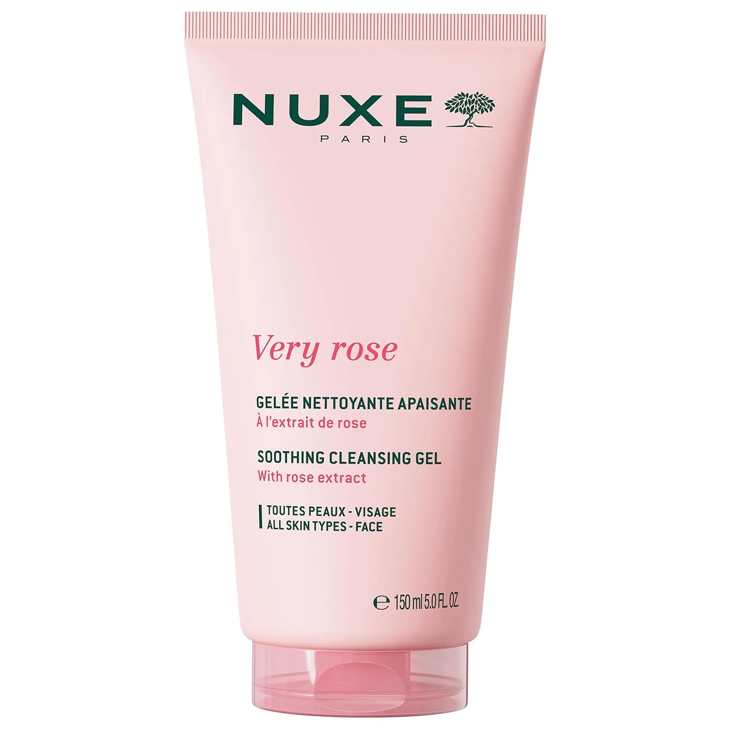 NUXE Very Rose Soothing Cleansing Gel. Melting Facial Cleanser with Micellar Water for Fresh, Smooth Skin, 5 Fl Oz