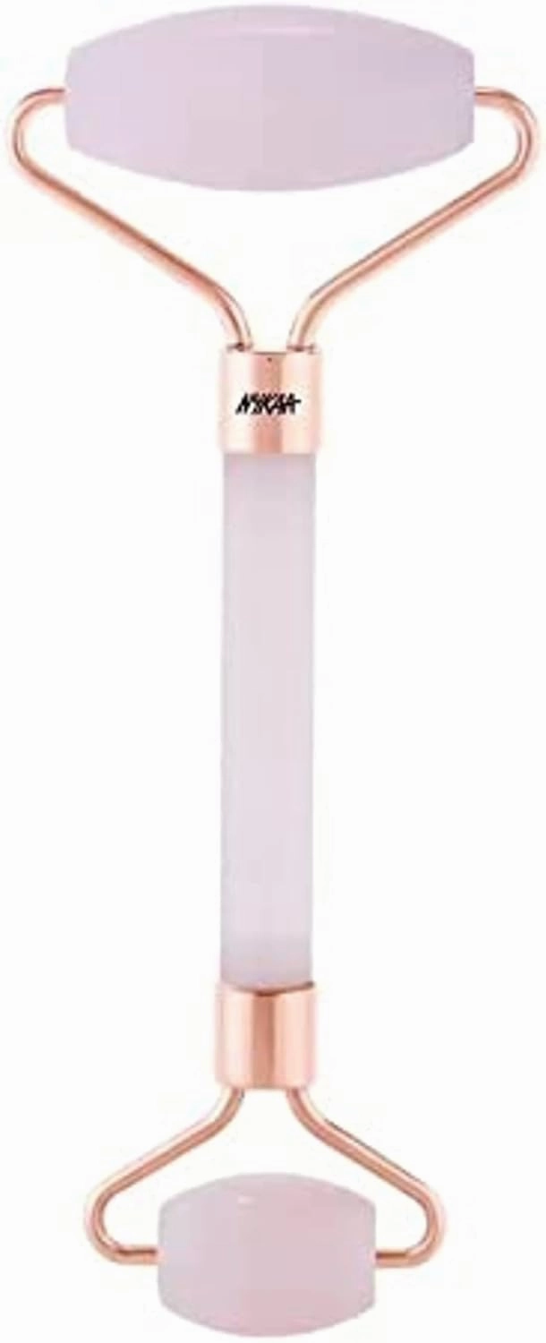 Nykaa Naturals Face Massage Rollers - Enhances Glow and Firms Skin - Helps Absorb Facial Products - Releases Tension - Rose Quartz - 1 pc